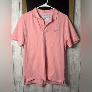 Vtg Southern Tide Polo Shirt Men’s Medium Peach Skipjack Cotton Stretch 348
